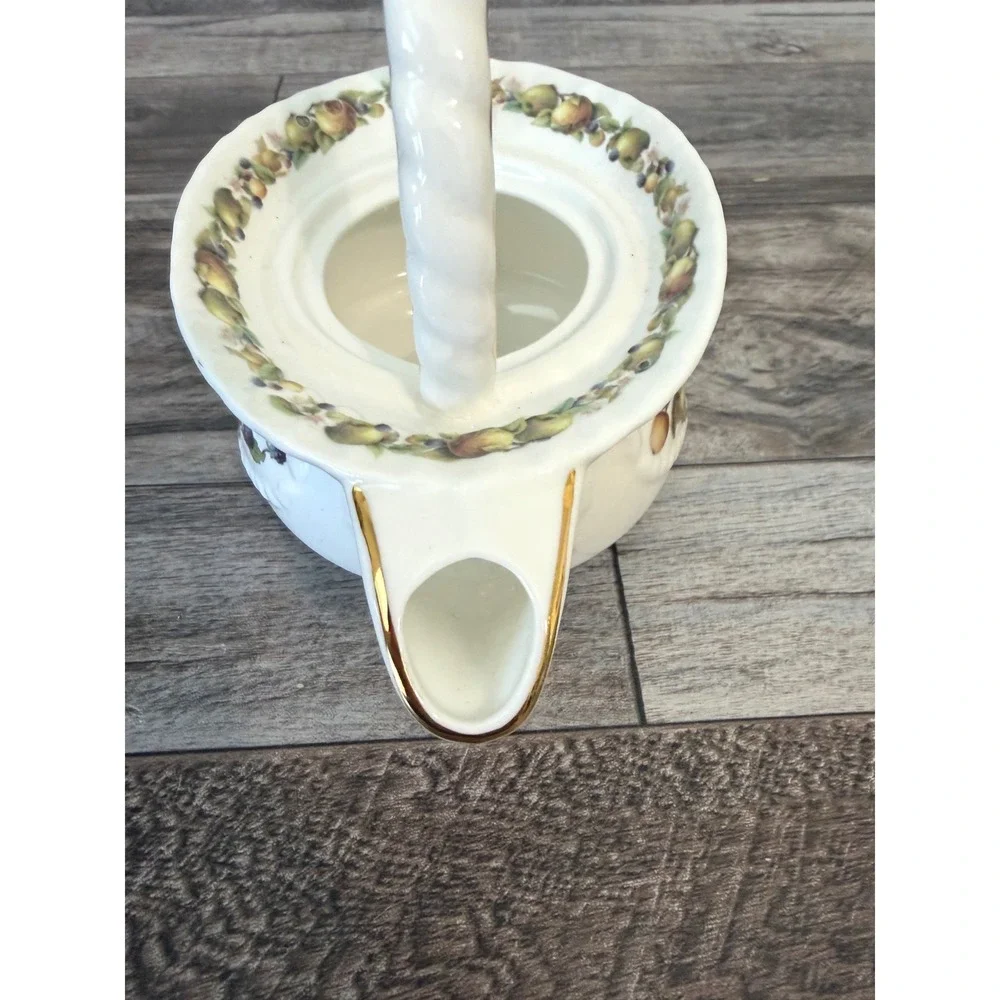 Crown Dorset Teapot OS Fruit Floral Gold Trim Cottagecore Vintage